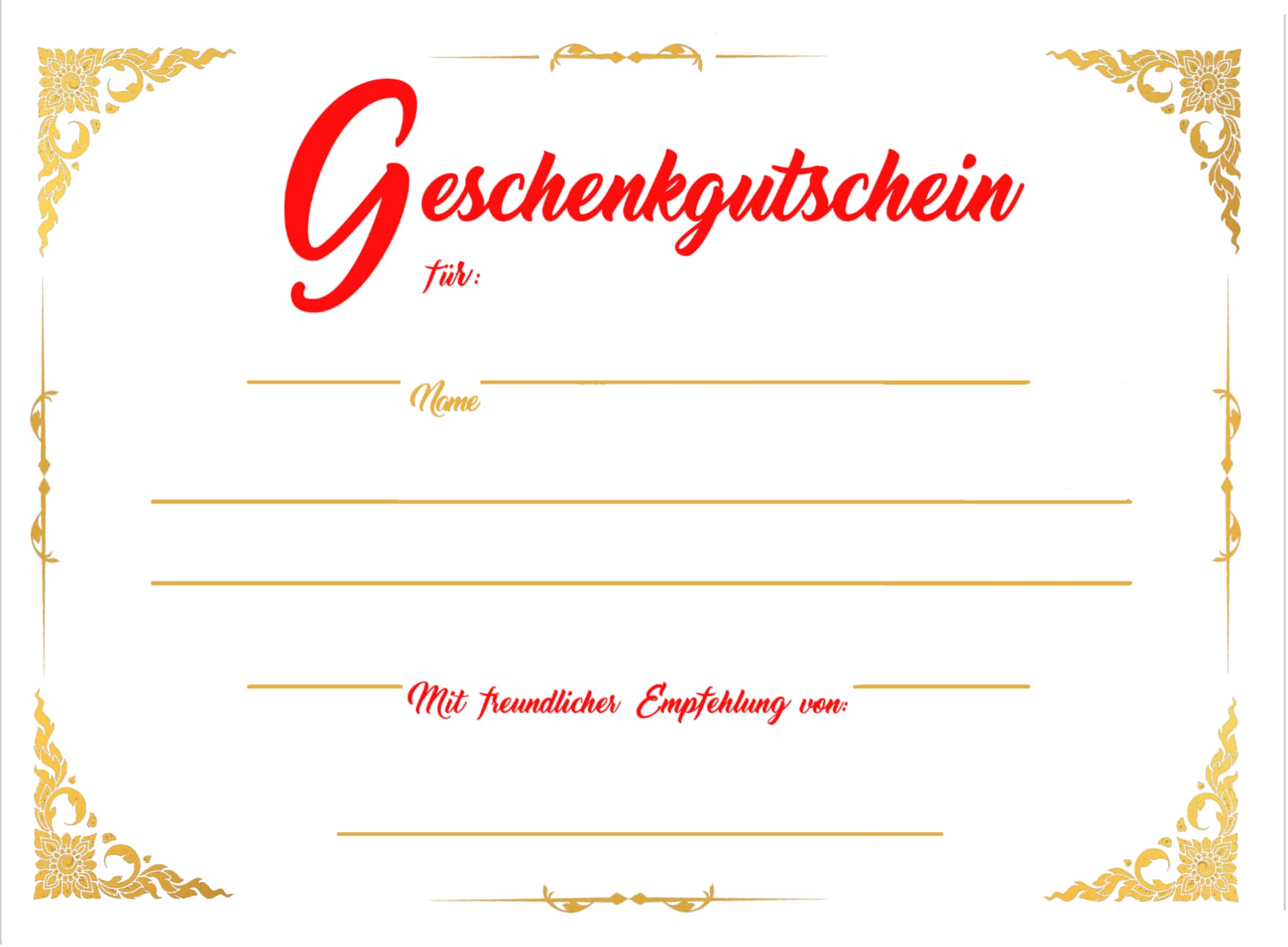 Geschenkgutschein: Innenteil (persönlich)